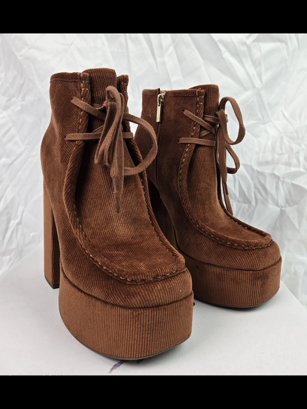 Jessica Simpson "Saima" Corduroy Platform Ankle Boots - Women